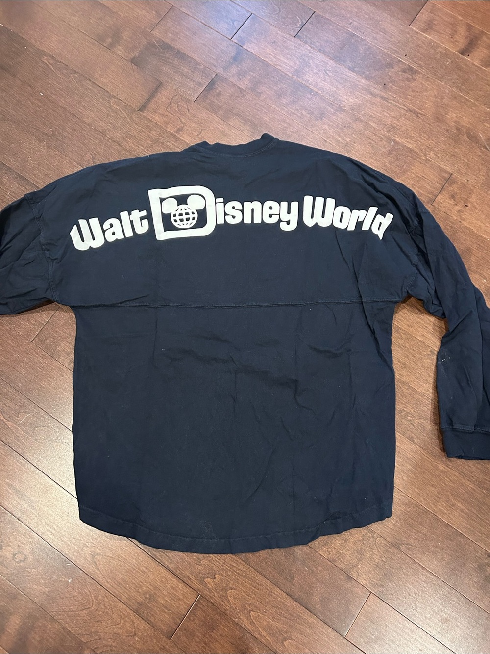 Disney Walt Disney World Black Long Sleeve Tee with Retro Logo